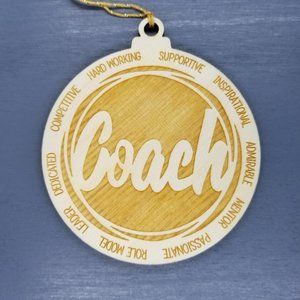 Coach Christmas Ornament - Character Traits - Handmade Wood Ornament -  Gift